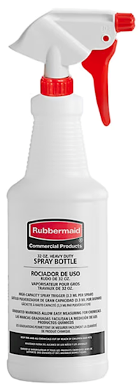 EMPTY SPRAY BOTTLE, RUBBERMAID,  WHITE , 32 OZ MAIN